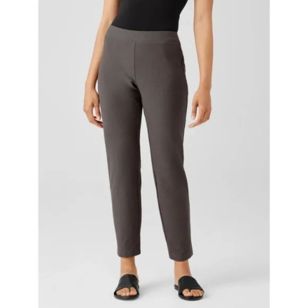 Eileen Fisher Silk Slim Ankle Pant in Rye *NWT*